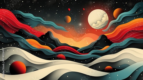 Craft a graphic illustration featuring optical illusions and playful elements, designed to captivate the viewer's attention. Illustration, Image, , Minimalism,