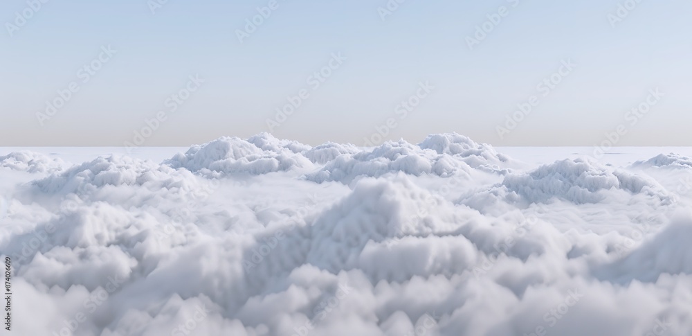 A sea of white clouds on a white background A sea of white clouds on a white background