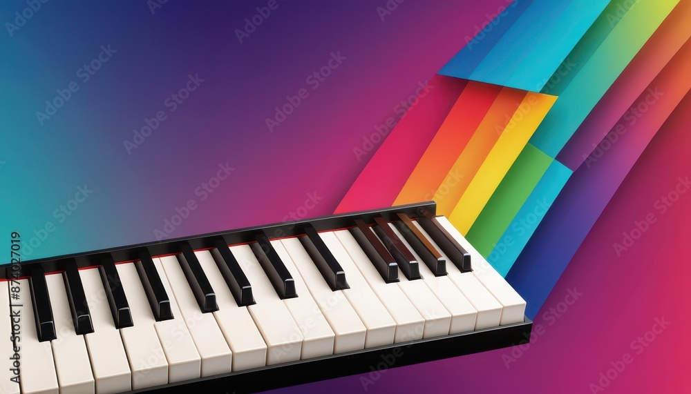 Fototapeta premium Piano Keys on Colorful Background.