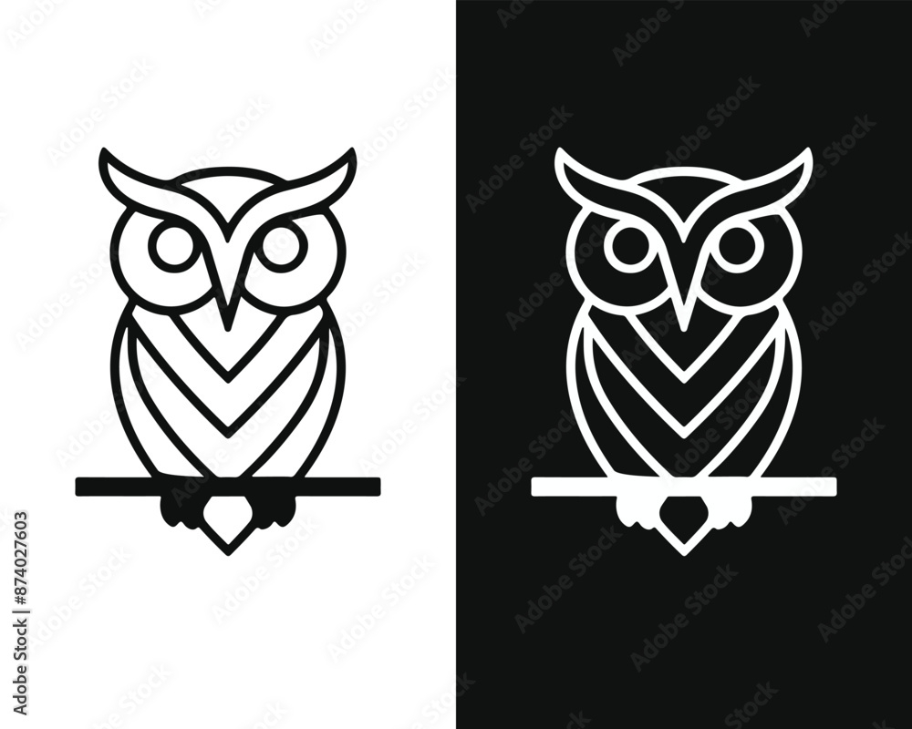 Obraz premium Minimalist Owl Vector Mascot for Logo or Icon