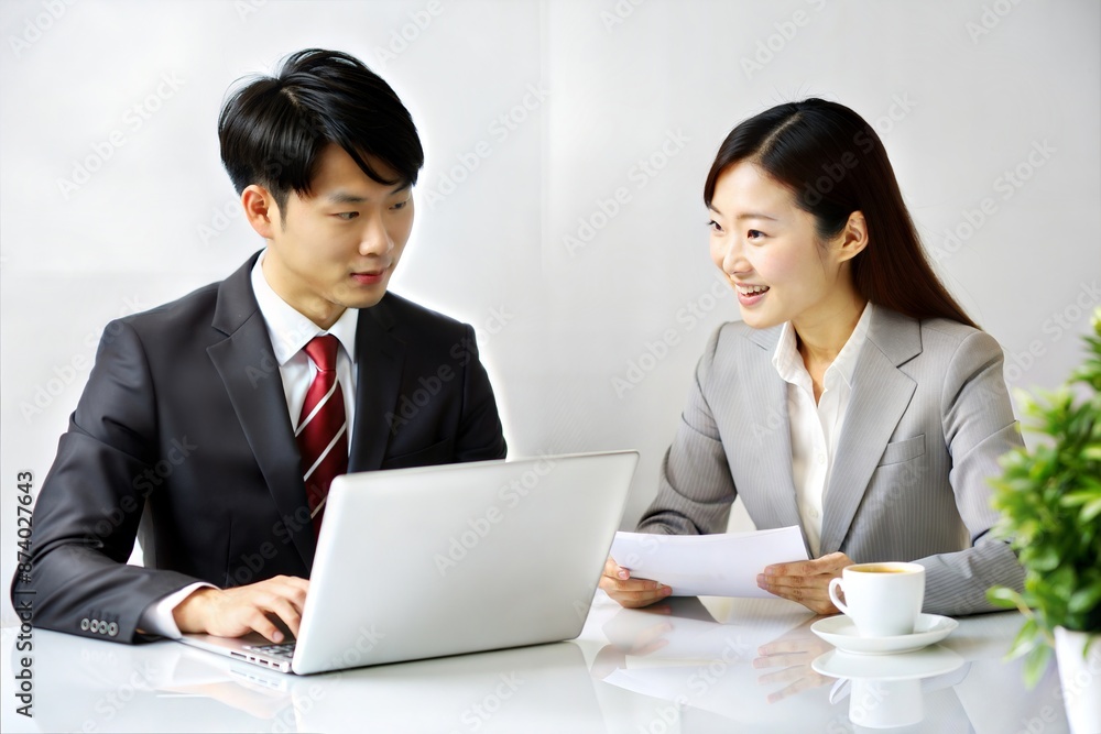Young Asian financial advisor consulting with client, discussing investment opportunities
Young Asian financial advisor consulting with client, discussing investment opportunities
