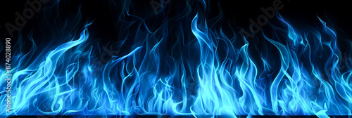 illustration light blue fire on dark background