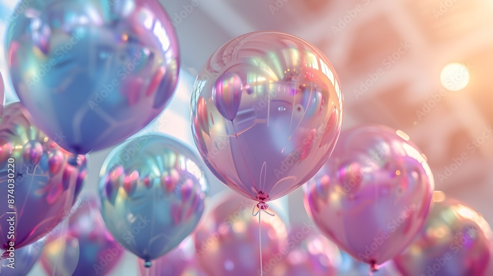 Radiant Monotone Iridescent Birthday in Close-up View Radiant Monotone Iridescent Birthday in Close-up View