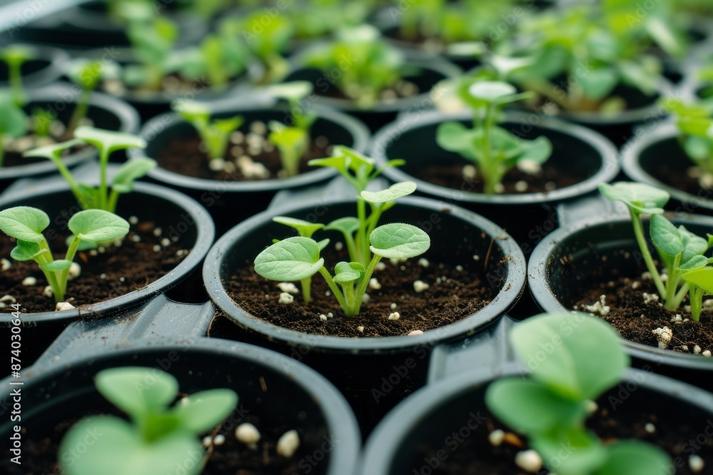 Different variety of flower seedlings in plastic plant pot Different variety of flower seedlings in plastic plant pot