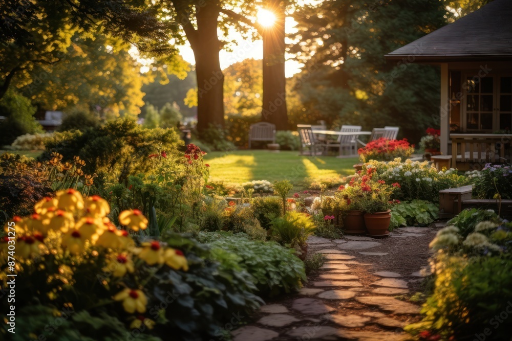 Obraz premium Garden architecture outdoors backyard.
