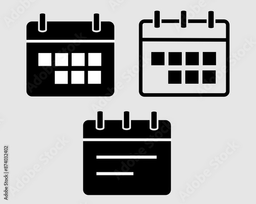 Calendar Vector Flat Icon, Symbol,  Sign Design