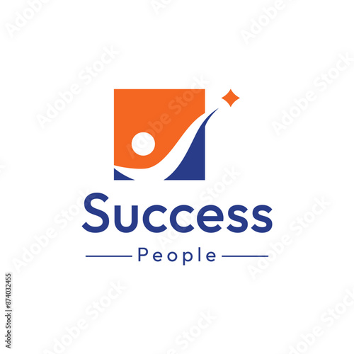 Abstract logo template design of person reaching for the stars with a creative idea.Logo for business, community, success and dreams.