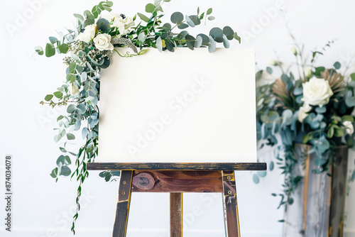 Blank Canvas Sign With Greenery