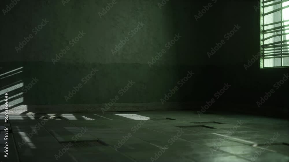 Set up view of dark room abandoned in the Psychiatric Hospital Set up view of dark room abandoned in the Psychiatric Hospital