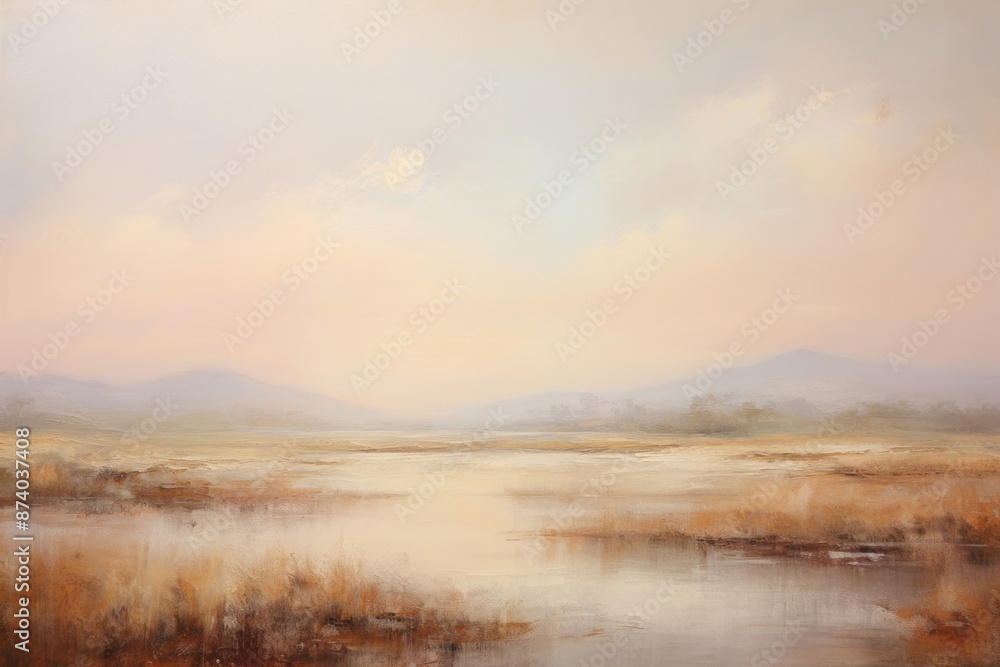 Soft light landscape painting outdoors. Soft light landscape painting outdoors.