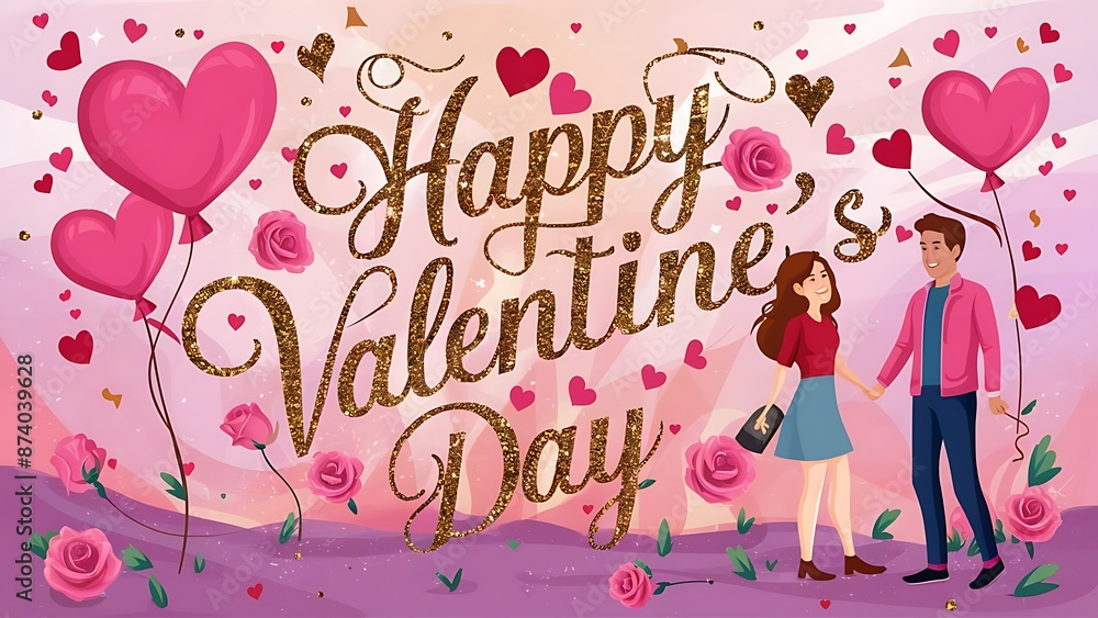 Happy Valentine's Day(Days- Illustration-typography) Happy Valentine's Day(Days- Illustration-typography)