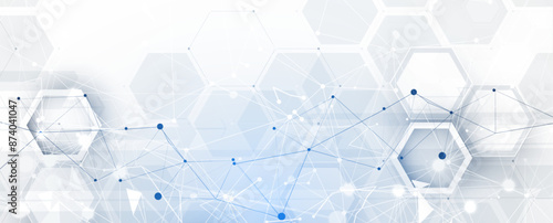 Neural network concept. Connected cells with links. High technology process. Abstract futuristic background. Vector art.