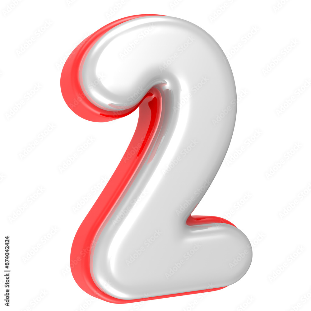 3d rendering Number 2 isolated 3d rendering Number 2 isolated