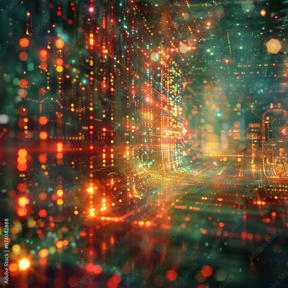 Vibrant Cyberpunk Holographic Display of Interconnected Digital Systems with Intricate Details Vibrant Cyberpunk Holographic Display of Interconnected Digital Systems with Intricate Details