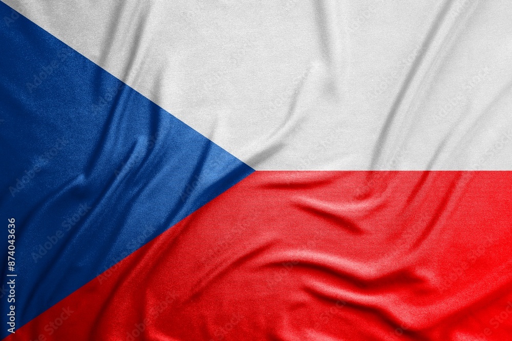 Fototapeta premium Flag of Czech Republic, National flag, fabric