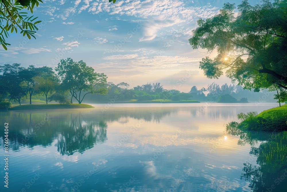 Obraz premium Free good morning scene wallpaper background photo