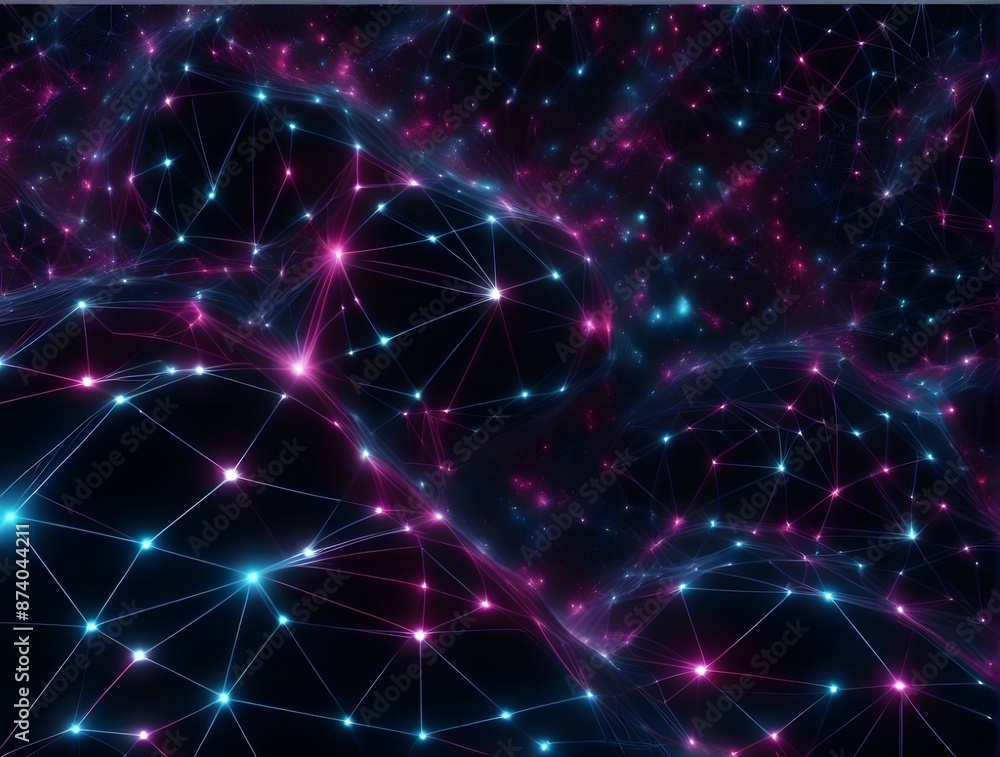 Fototapeta premium High-Tech Abstract Neural Patterns Digital Background with Interconnected Dots and Lines