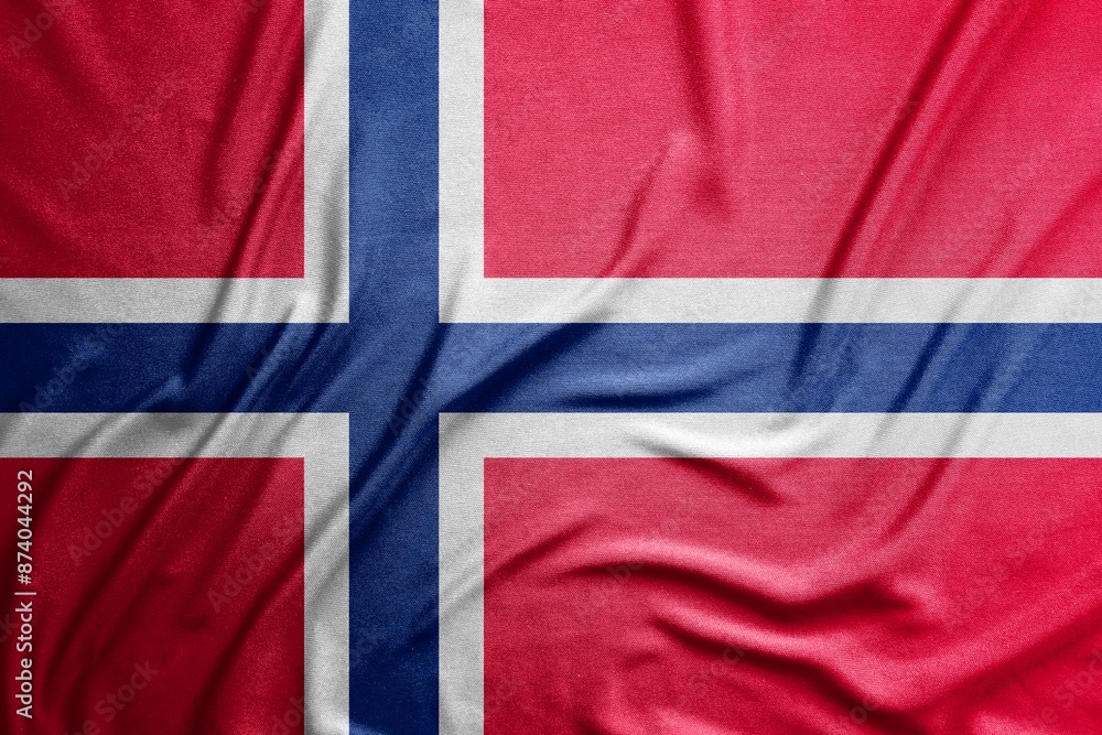 Fototapeta premium Flag of Norway, National flag, fabric