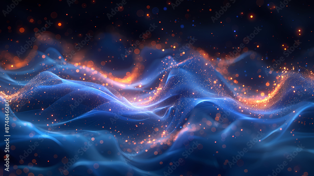 Abstract glowing blue waves Abstract glowing blue waves
