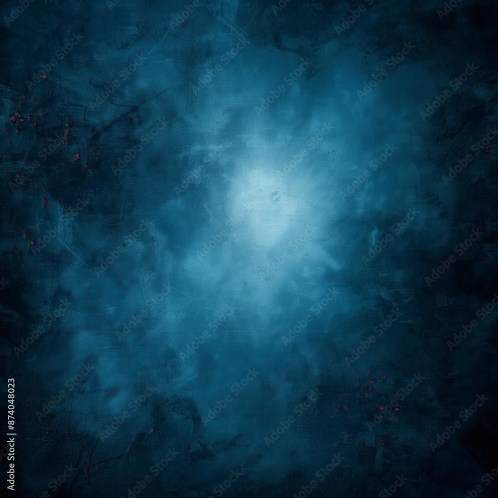 Abstract blue background with bright center spotlight and dark vignette border frame with vintage grunge background texture. Abstract blue background with bright center spotlight and dark vignette border frame with vintage grunge background texture.