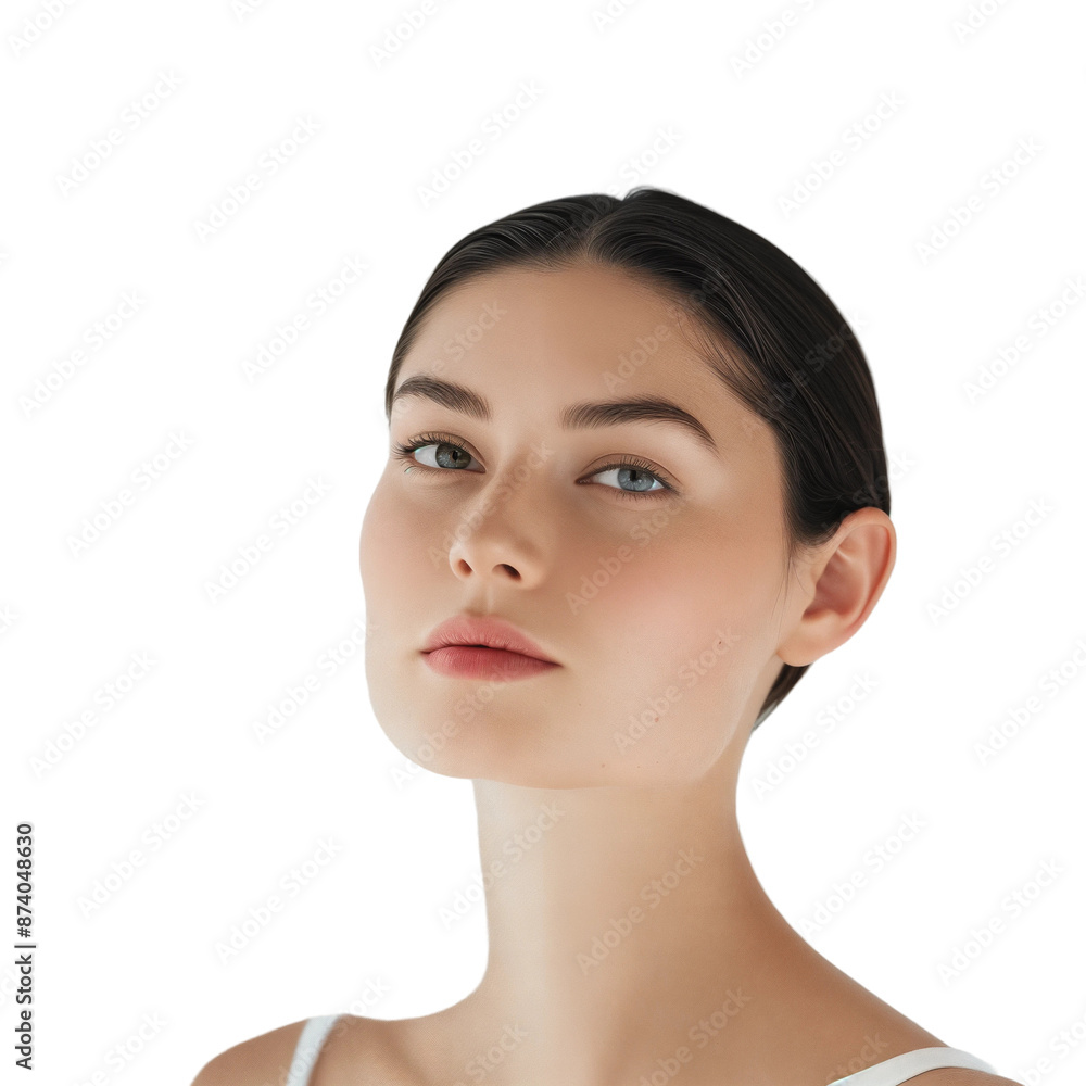 Woman with Elegant Pose and Soft Expression, isolated on transparent background. Woman with Elegant Pose and Soft Expression, isolated on transparent background.