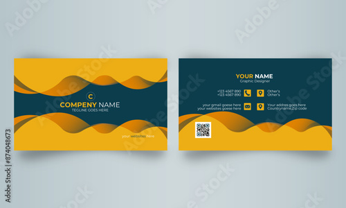 It's a Unique and creative double sided business card template. Vertical layout, Vector illustration.