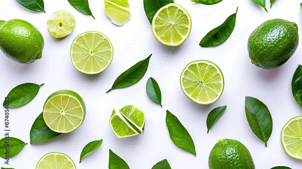 Lime on white background. selective AI, Generative AI, Lime on white background. selective AI, Generative AI,