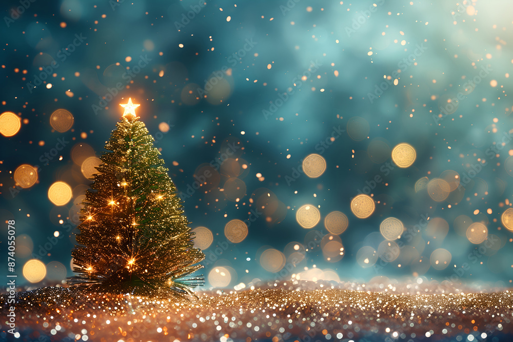 Abstract of christmas and bokeh light with glitter background. Christmas decorations and Christmas tree. Beautiful dark background with sparkling spots, glitter and confetti. Holiday Abstract of christmas and bokeh light with glitter background. Christmas decorations and Christmas tree. Beautiful dark background with sparkling spots, glitter and confetti. Holiday