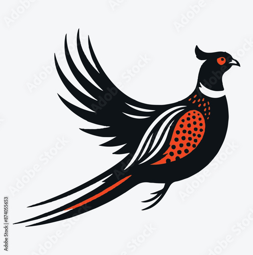 Majestic Pheasant Silhouette, Captivating Avian Art for Nature Lovers