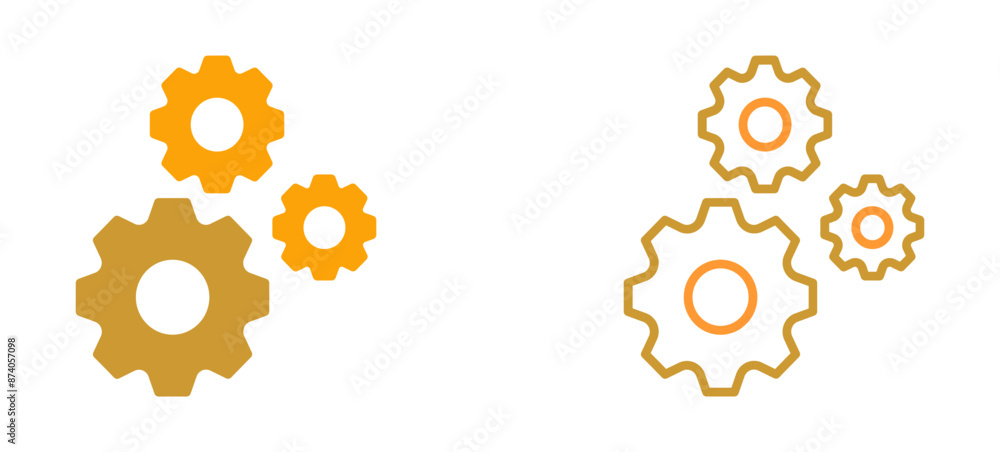 Multiple Cogwheels Vector Icon Multiple Cogwheels Vector Icon