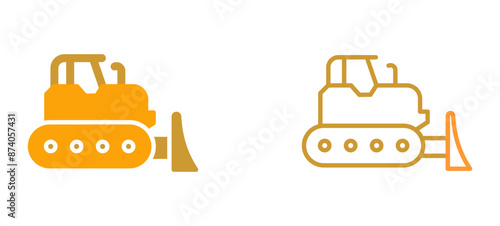 Bulldozer Vector Icon
