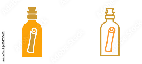 Scroll in Bottle Vector Icon