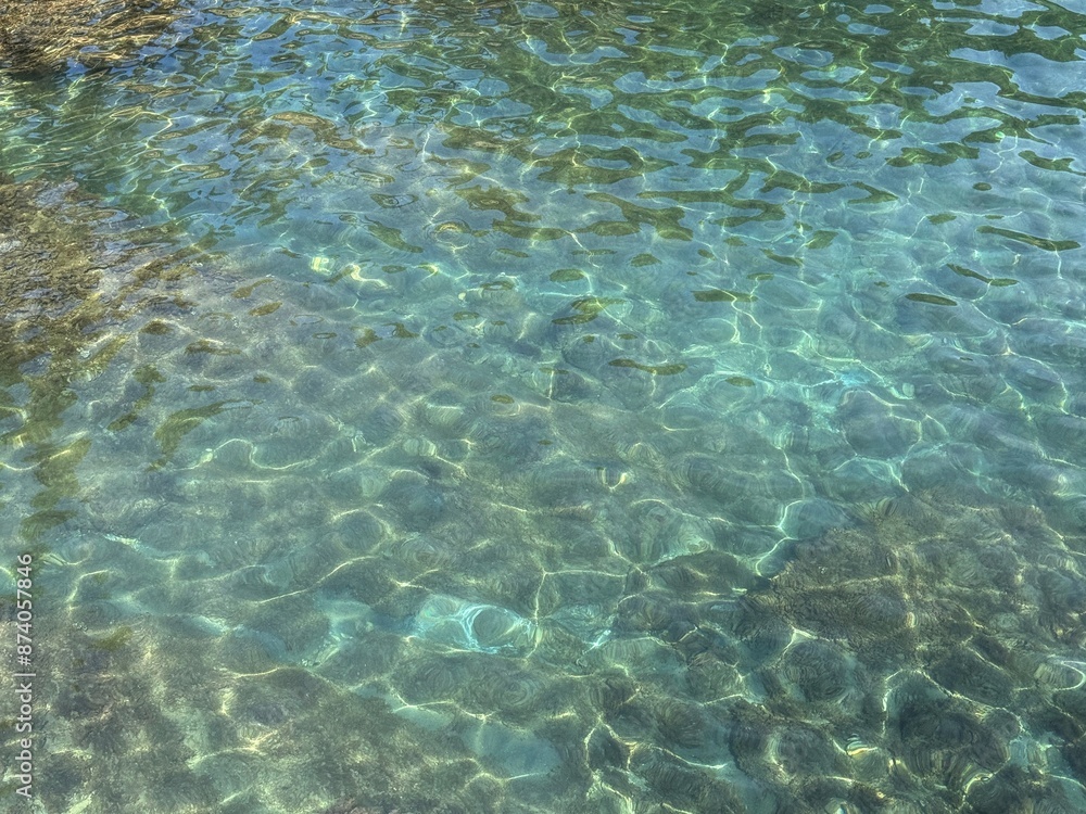 Fototapeta premium Sea water clear transparent aqua beautiful blue turquoise watercolor 