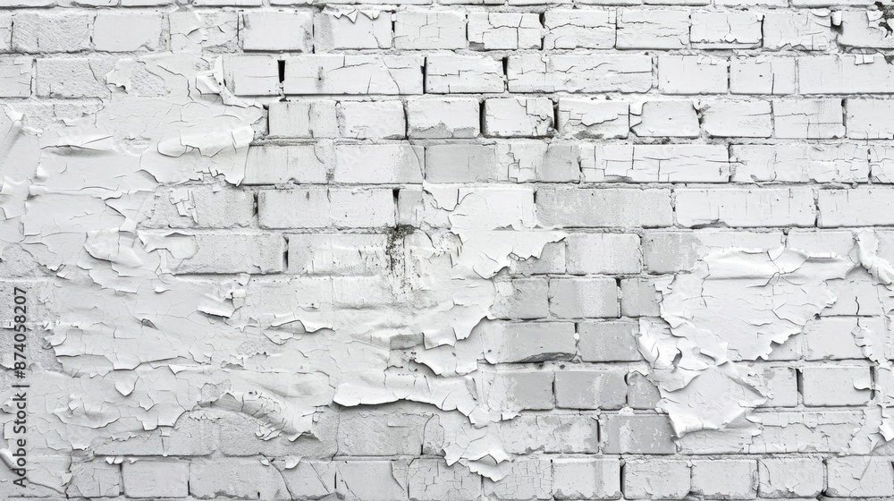 Brick wall painted in white - generative ai Brick wall painted in white - generative ai