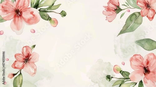 Watercolor Floral Invitation Card with a Stylish Spring Theme © AkuAku