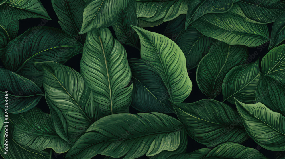 pattern of plant leaves., generative ai pattern of plant leaves., generative ai