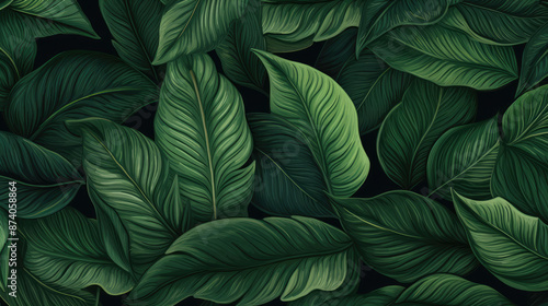 pattern of plant leaves., generative ai