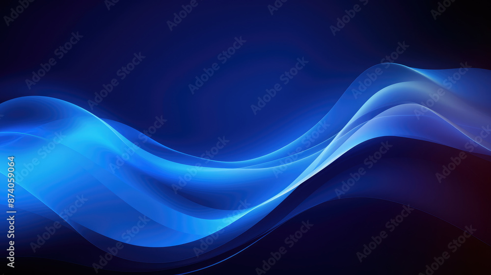 Abstract blue wave. technology concept background ready for web banner design., generative ai Abstract blue wave. technology concept background ready for web banner design., generative ai