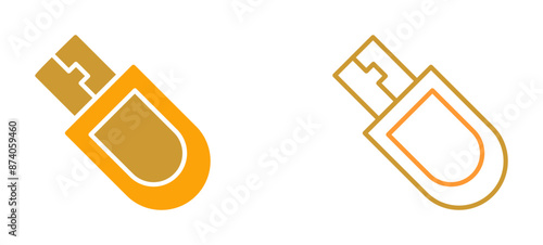 Bitcoin Usb Device Vector Icon