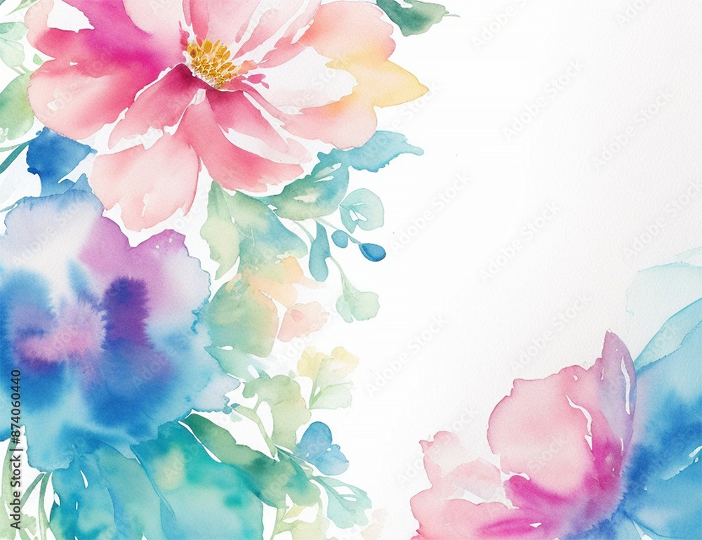 Obraz premium Elegant Floral Watercolor Beautiful Background
