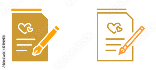 Marriage Contract Vector Icon