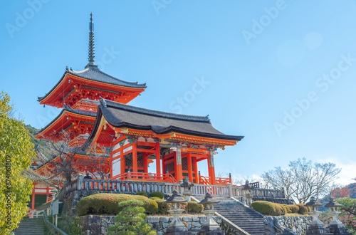 Tableau sur toile The most beautiful viewpoint of Kiyomizu-dera is a popular tourist destination in Kyoto, Japan