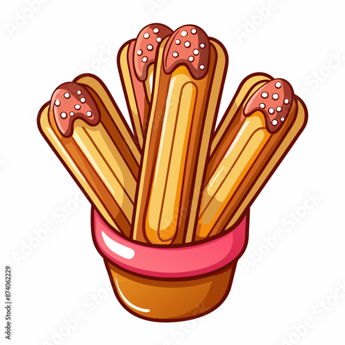 churros clipart cartoon Illustration drawing