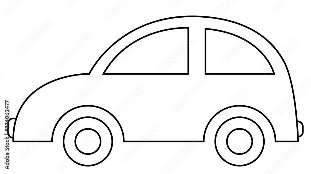 Animated linear black icon of retro car. Line symbol is drawn. Vector illustration isolated on white background. Looped video. Animated linear black icon of retro car. Line symbol is drawn. Vector illustration isolated on white background. Looped video.