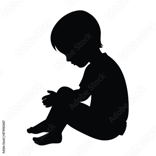 a child crying while sitting on the ground. isolated on a white background