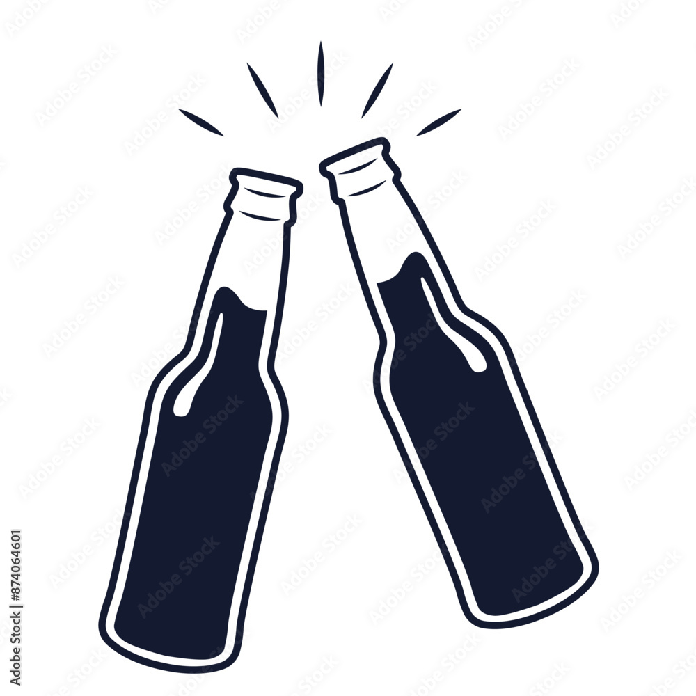 illustration of toasting beer bottles. Cheers and toasting vector illustration illustration of toasting beer bottles. Cheers and toasting vector illustration