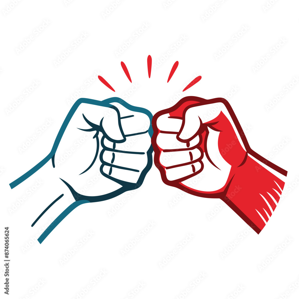 two hands engaging in a fist bump. isolated on a white background two hands engaging in a fist bump. isolated on a white background