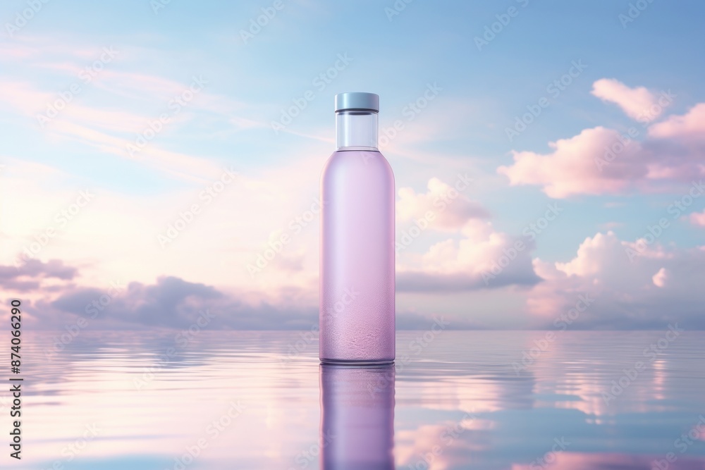 Bottle glass reflection cloud. Bottle glass reflection cloud.