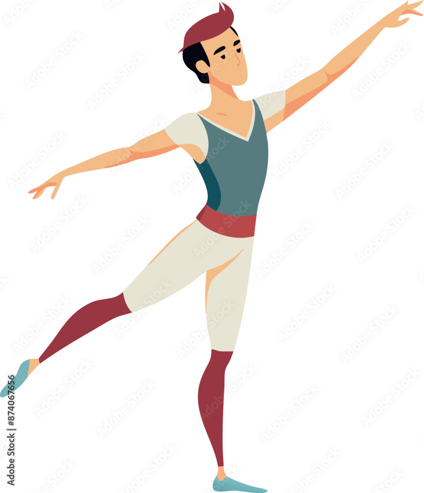 Male Ballet Dancer Performing Graceful Ballet Pose
