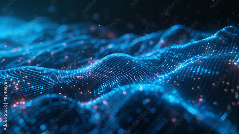 With data charts as the theme, data charts, blue tones, technological sense, lines, particles, ambient light, mysterious atmosphere With data charts as the theme, data charts, blue tones, technological sense, lines, particles, ambient light, mysterious atmosphere